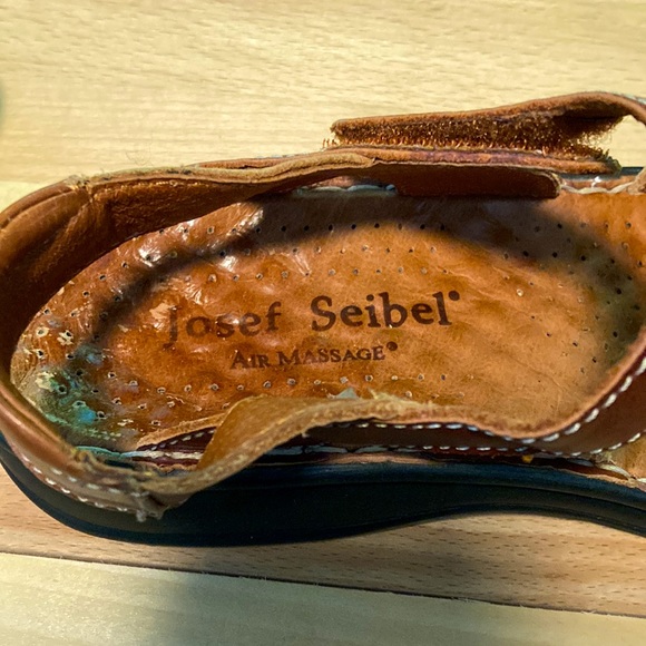 Josef Seibel Sandals Womens 36 Brown Leather Closed Toe Ankle Strap Air Massage - Picture 4 of 5